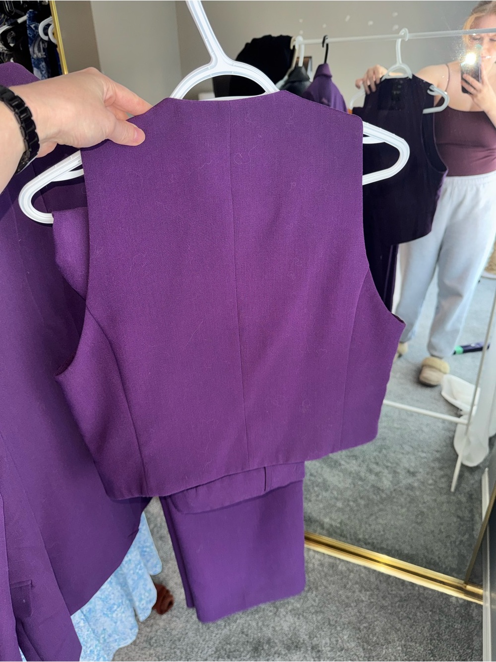 Dynamite Purple Women's Tailored Pantsuit with Vest - Picture 6 of 11
